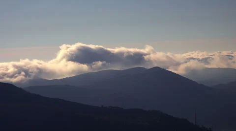 Low Cloud Time-Lapse at the sunset; fog 스톡 동영상 56914158
