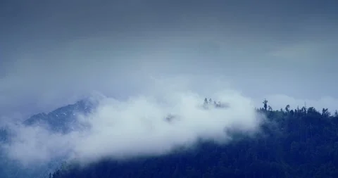Low Clouds and Fog Over the German Alps Stock Footage 284818340