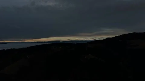 Low clouds drifting through mountain valleys Stock Footage 328493513