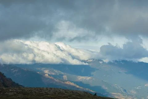 Low clouds of the mountain. Stock Photos