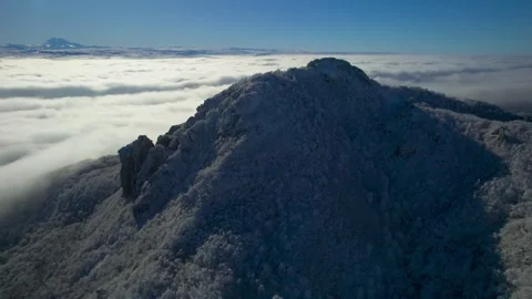 Low clouds in a mountain valley. Landscape and nature of the North Caucasus Stock Footage 284112687