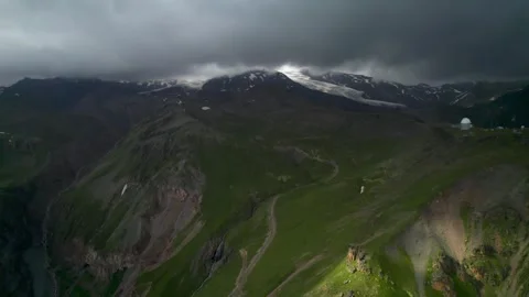 Low clouds in a mountain valley. Landscape and nature of the North Caucasus Stock Footage 284122084