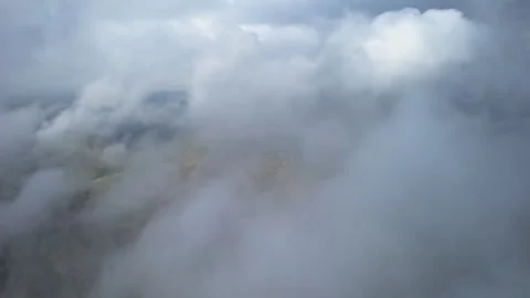 Low clouds in a mountain valley. Landscape and nature of the North Caucasus Stock Footage 284132984