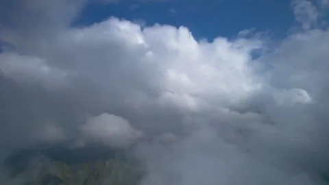 Low clouds in a mountain valley. Landscape and nature of the North Caucasus Stock Footage 284133778