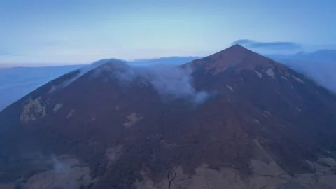 Low clouds in a mountain valley. Landscape and nature of the North Caucasus Stock Footage 284141761