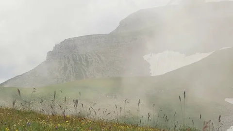 Low clouds in the mountains Stock Footage 80558320