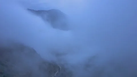 Low clouds in the mountains. Stock Footage 295540050