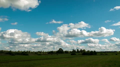 Low clouds over the field 5K Stock Footage 53107018