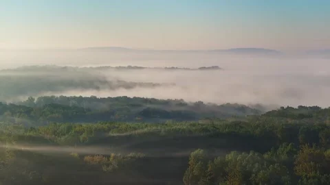 Low Clouds over Mountain Valley 4K Stock Footage 252284395