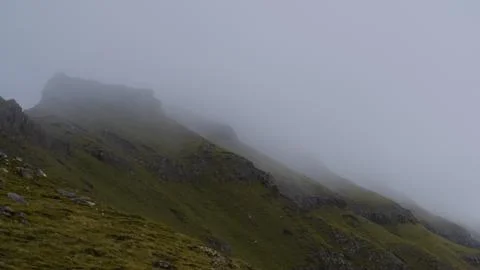 Low clouds over the mountains Stock Photos