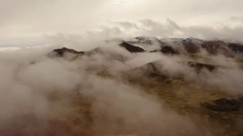Low Clouds Over Mountains Time-lapse Video stock 264922119