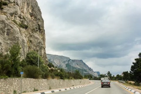 Low clouds over the road. Photos