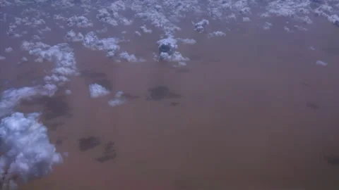 Low clouds over the Sahara Desert seen from above Stock Footage 184709543