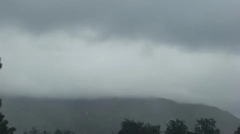 Low clouds over Verdugo Hills - Moody - Time Lapse Stock Footage 12604954