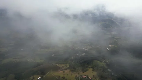 Low Clouds Passing Over Mountain Landscape in Cunha Brazil Stock Footage 342806773