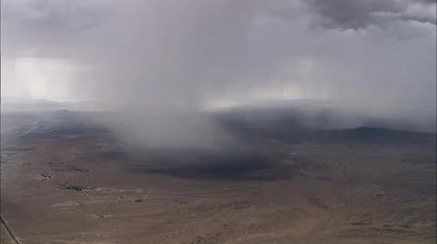 Low Clouds Rain Desert Plateau Stock Footage 38164967