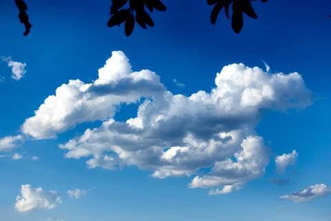 Low clouds at sunset on sunny day Stock Photos