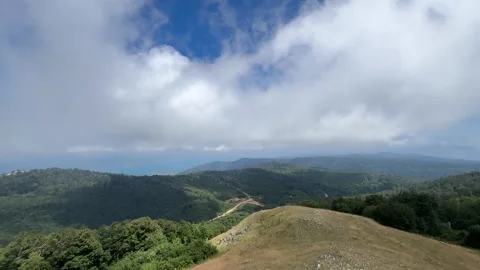 Low Clouds Sweeping Over Forested Mountain Ridges in Kartepe, Turkey Stock Footage 341819162