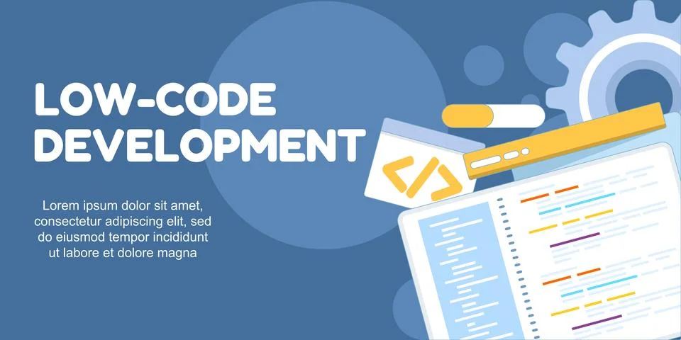 Low-code and no-code development concept イラスト素材