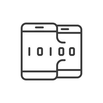 Low-code app, icon in line design. Low-code, app, development, platform, visual Stock Illustration
