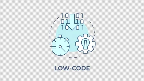 Low code blue concept icon animation Stock Footage 337936082