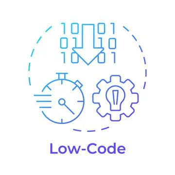 Low code blue gradient concept icon Stock Illustration