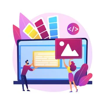 Low code development abstract concept vector illustration. Stock Illustration