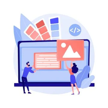 Low code development abstract concept vector illustration. Stock Illustration