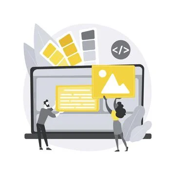 Low code development abstract concept vector illustration. Stock Illustration