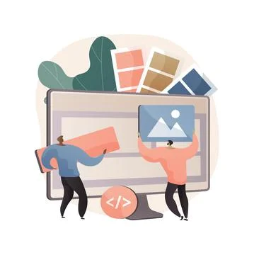 Low code development abstract concept vector illustration. Stock Illustration