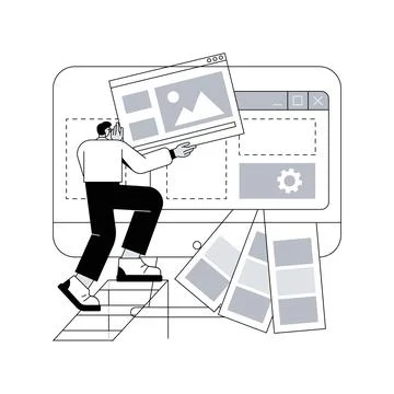 Low code development abstract concept vector illustration. Stock Illustration