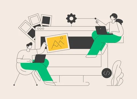 Low code development abstract concept vector illustration. Stock Illustration