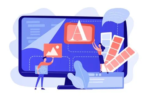 Low code development concept vector illustration. Stock Illustration