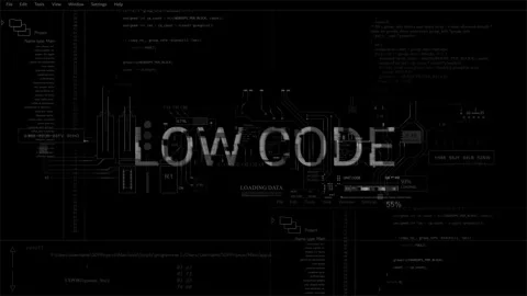 Low Code HUD word text style of computer Data Information internet 2D Stock Footage 290952592