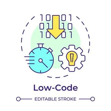 Low code multi color concept icon Stock Illustration