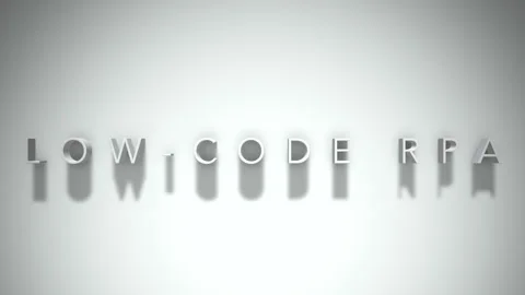 Low code rpa 3D title animation with shadows on a white background Stock Footage 298004517