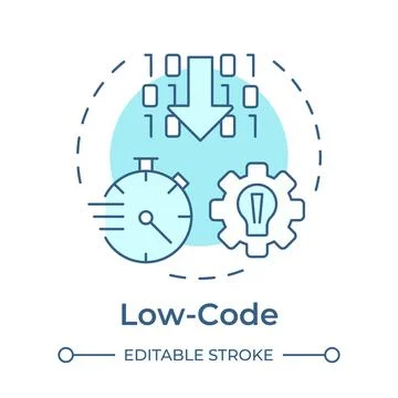 Low code soft blue concept icon Stock Illustration