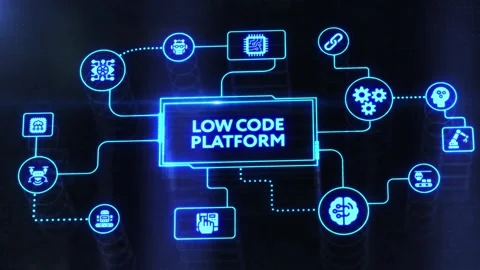 Low Code software development platform technology concept. Stock Footage 198300707