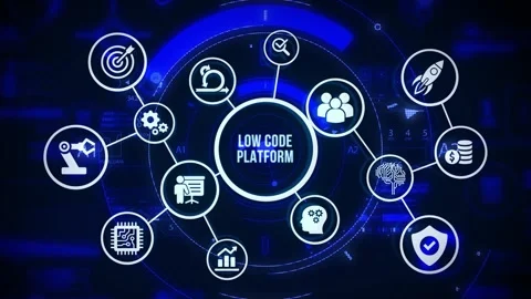 Low Code software development platform technology concept. Stock Footage 309360925