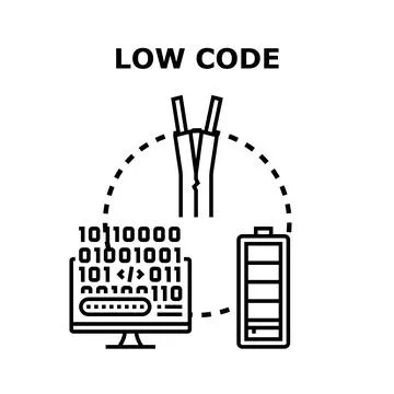 Low code software development process reducing effort and time Ilustração Stock
