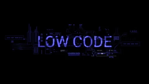 Low code text appear blue HUD. Data Information 스톡 동영상 290952492