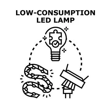 Low consumption led lamp bulb energy saving concept Stock Illustration