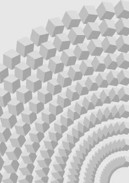 Low contrasting gray abstract background with 3d cubes, optical art illusion Stock Illustration