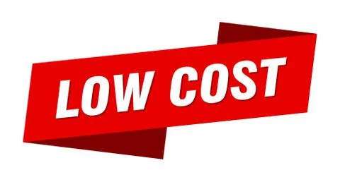 Low cost banner template. low cost ribbon label sign Stock Illustration