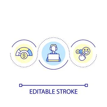 Low cost customer service loop concept icon Stock Illustration