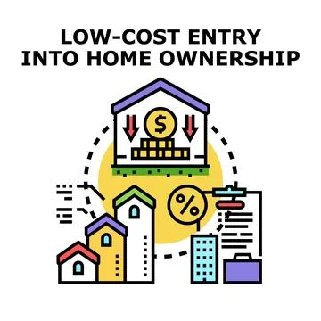 Low cost entry into home ownership concept Stock Illustration
