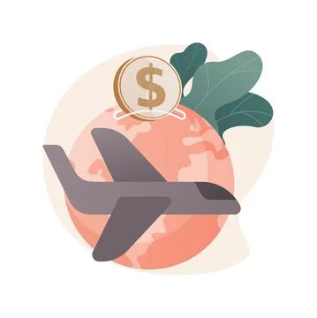 Low cost flights abstract concept vector illustration. Illustrazione stock