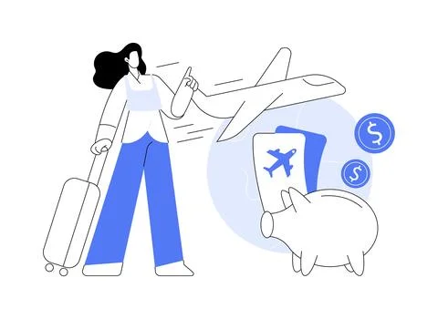 Low cost flights abstract concept vector illustration. Stock Illustration