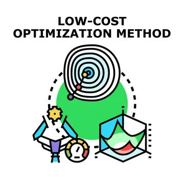 Low cost optimization method for business process efficiency Illustrazione stock