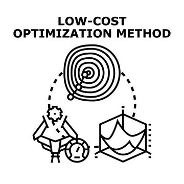 Low cost optimization method for business process efficiency Stock Illustration